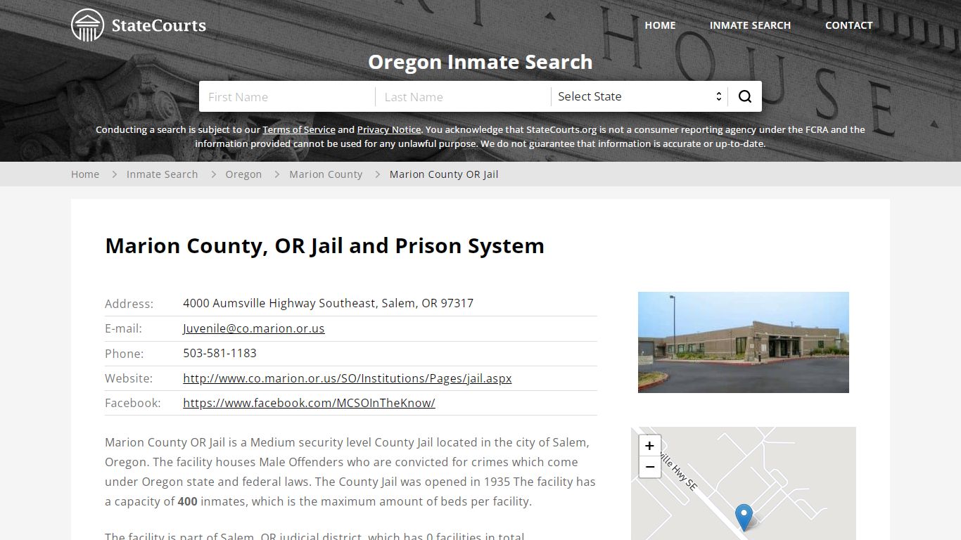 Marion County OR Jail Inmate Records Search, Oregon - StateCourts